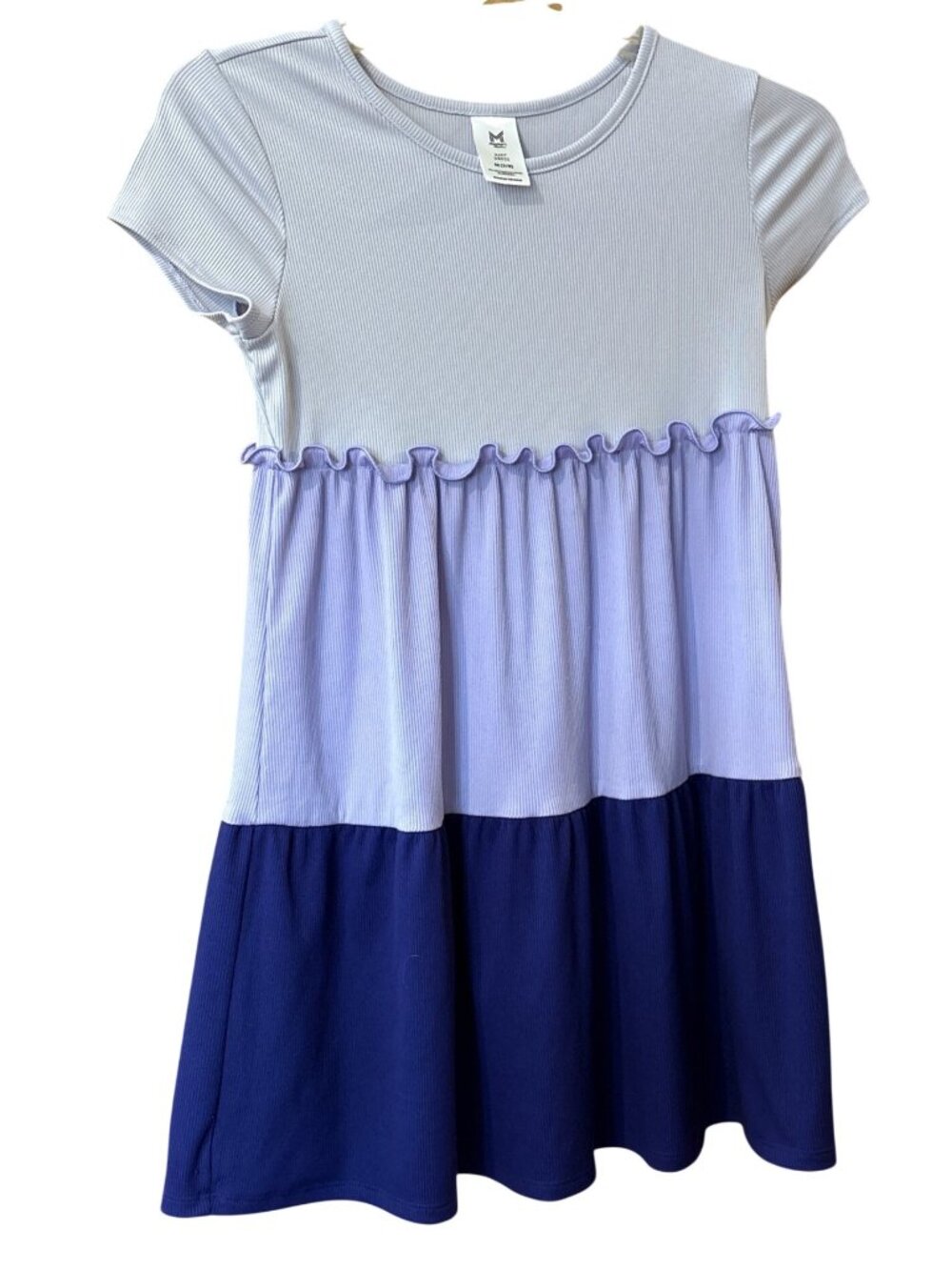 Colorblock Tiered Knit Dress For Girls Size Medium (7/8) By Members Mark